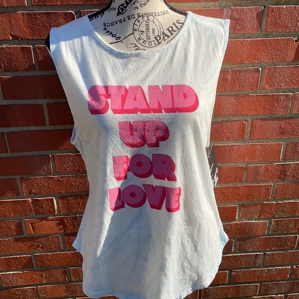 NWT hYOUmanity tank-muscle t tank, “Stand up for love ❤️” size M